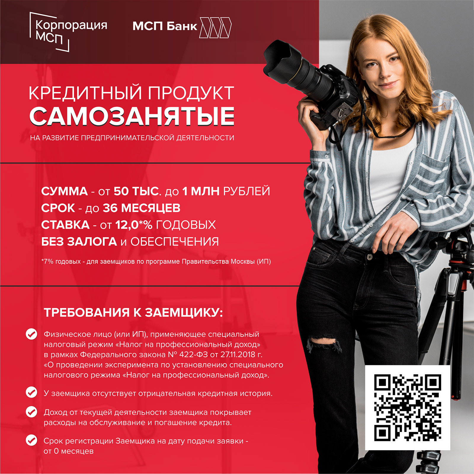 Специальный финансовый продукт для самозанятых